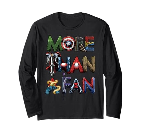 T-shirt Marvel Avengers manches longues noir avec imprimé texte pour fan de comics