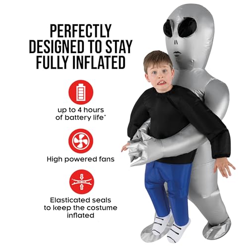 Morph Silver Kids Alien Costume, Alien Inflatable Costumes for Boys, Halloween Costumes for Kids, Boys Halloween Costume2