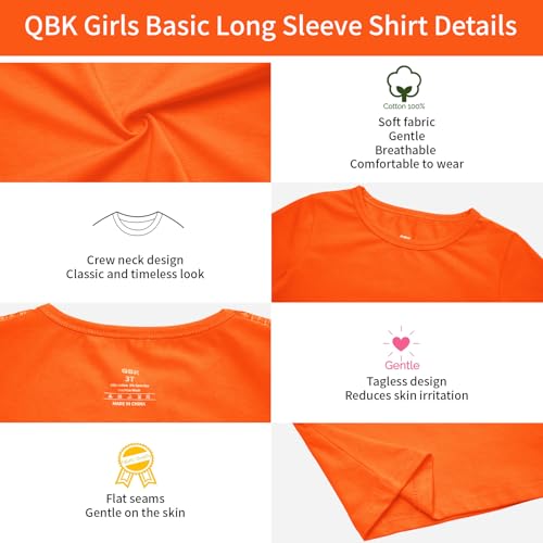 3T 4T 5T to 12 Years Girls Long Sleeve Shirts Kids Cotton T-Shirt Toddler Basic Crew Neck Top4