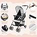 HONEY JOY Lightweight Stroller, Compact Travel Stroller for Airplane, Toddler Fold Pushchair w/Adjustable Canopy & Backrest, Storage Basket, Umbrella Stroller for Infants (Gray)