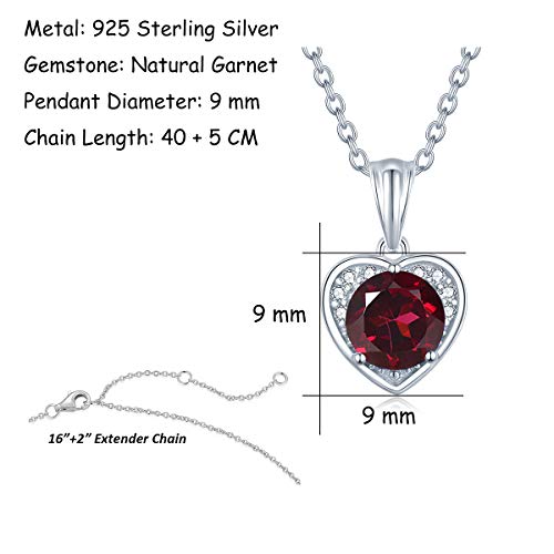 Sintetico Rubino Birthstone Cuore Ciondolo Collana...