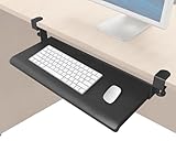 Max Smart Clamp On Keyboard Tray Under Desk, Keyboard Drawers, Keyboard Platforms, 20inch, Easy Assembly, Slide-Out Platform Computer Drawer for Typing
