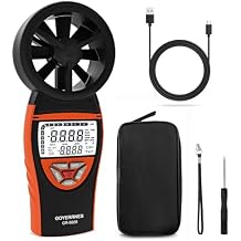 Handheld Anemometer for Wind Speed Temp Humidity, Digital Rechargeable Air Flow Gauge Meter, Portable CFM Measuring Device for HVAC Outdoor Sailing Shooting Golf Drone Flying