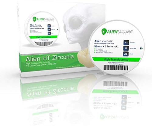 Alien 98mm High Translucency Dental Zirconia Disc Blocks Pre-Shaded