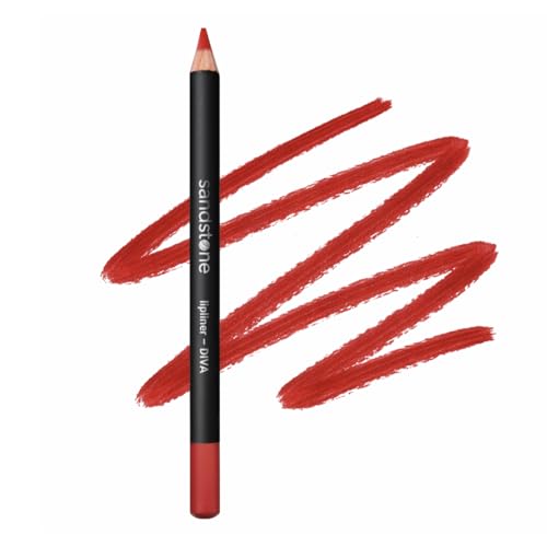 Sandstone Scandinavia Hypoallergenic Lipliner - Smooth and Long Lasting - Fragrance-Free, Vegan Lip Liner Pencil - Classic Red