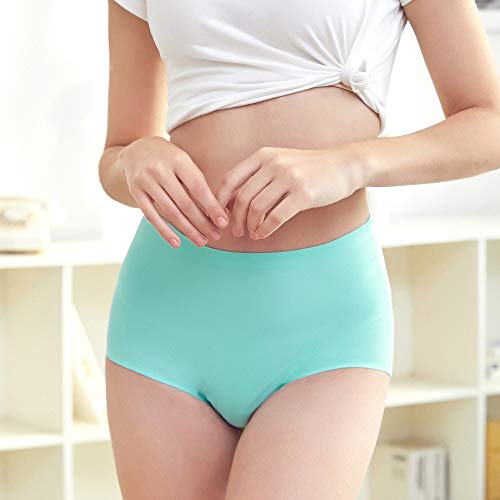 Fallsweet No Show High Waist Briefs Underwear For Women Seamless Panties,Pack Of 5 (Color2, M) #TOP1