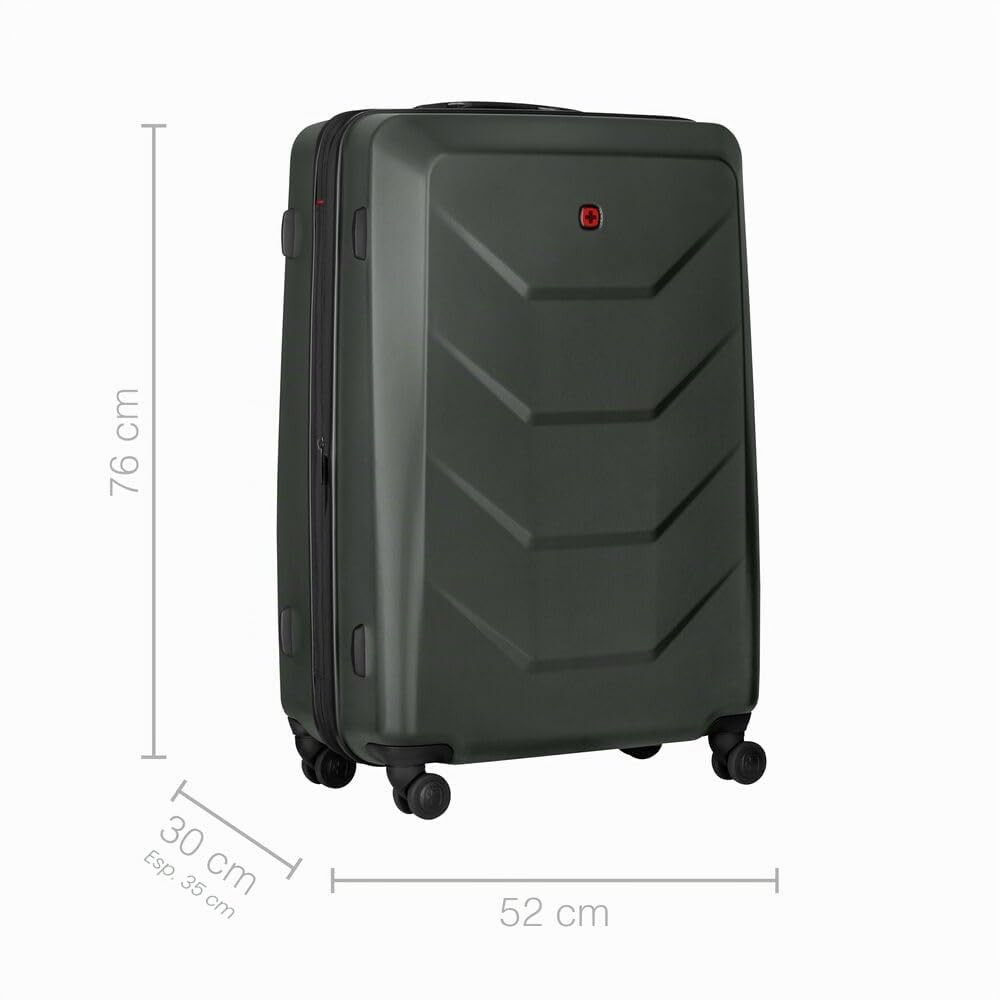 WENGER Prymo Large Valigia Rigida con 4 Ruote, Trolley, Grande, 93 (107) l, Serratura, Uomo Donna, Viaggi Vacanze, Antracite, 653637