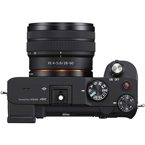 Sony A7C Mirrorless Full Frame Camera Alpha 7C Body With 28-60Mm F4-5.6 Lens Kit Black Ilce7Cl/B Bundle With Deco Gear Case + Extra Battery + Flash + Filters + Macro & Telephoto Lenses + Accessories #TOP6