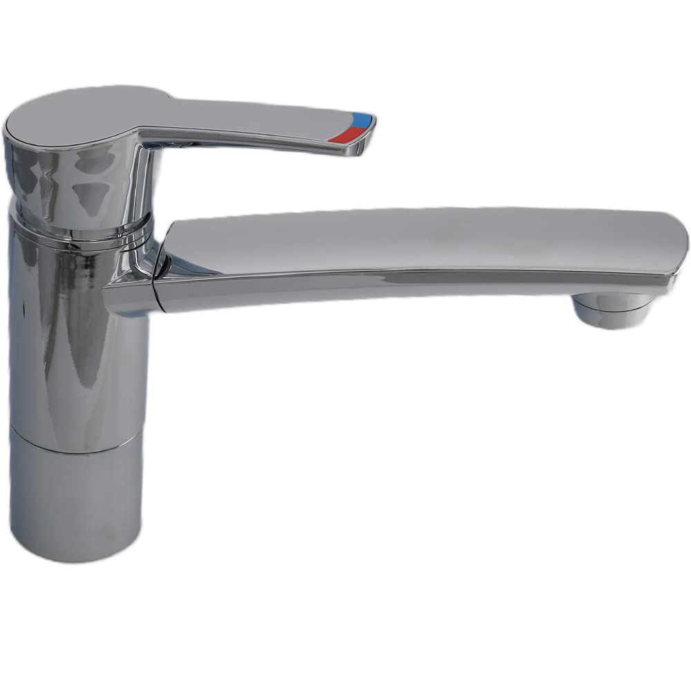Grifo monomando Como para Autocaravana, Caravana, Camping, Barco, Interruptor Cromado