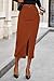PRETTYGARDEN Corduroy Skirt Women Fall Fashion 2026 High Waisted Pencil Midi Skirts Business Casual Work Office Winter Outfit (Caramel,4)