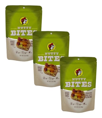 Buc-ee's Nutty Bites Sweet Nut Clusters 3 Pack - 4 Flavors Available (Himalayan Pink Salted Pistachio)