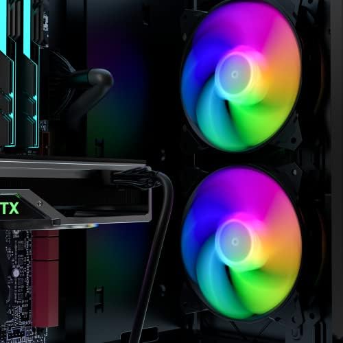 upHere 4PIN PWM 120mm Rainbow LED Computer Case PC Cooling Fan Ultra Quiet High Airflow for Computer Case CPU Cooler,PF120CF4-3