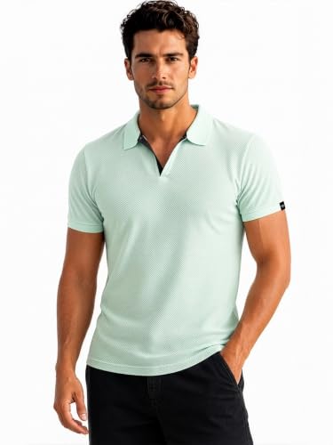 Image of Status Quo Men's Polo T-Shirt | Rich Cotton Blend | Slim Fit | All Day Comfort | Contrast Inner Placket | Polo Collar