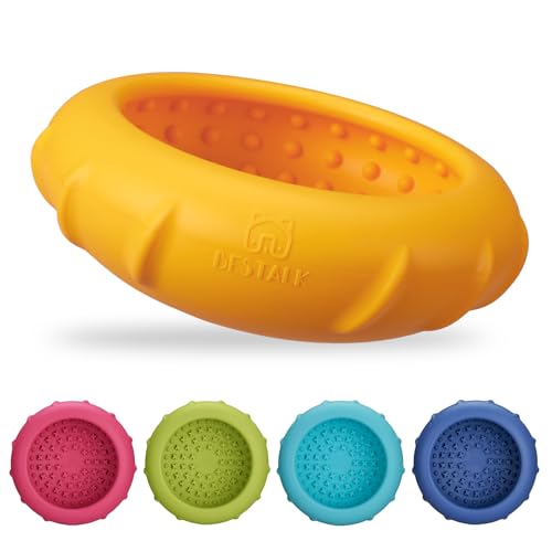 Image of Dog Lick Bowl, Bestalk Wobbly Freeze Bowl Enrichment Feeder for Dogs, Anxiety Relief Lick Mat Puzzle Toy for Distraction, BPA Free Silicone, Dishwasher Safe(Orange,S)