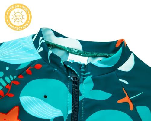 Baby Boy Swimsuit Rash Guard Shirts Toddler Boy Swimwear Full Zipper UPF 50+ Sun Protection Infant One Piece Bathing Suit4