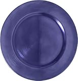 Metallic Foil Charger Plates - Set of 6 - Made of Thick Plastic - Dark Purple