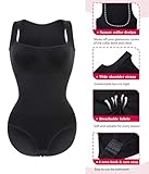 Junlan Shapewear Bodysuit for Women Tummy Control Full Body Shaper Seamless Shaping Leotard Tank Tops (Black,L) - Image 3