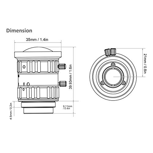 Objectif FA 8MP 8mm C-Mount compact à focale fixe et haute résolution pour vision industrielle - 2