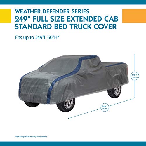 Image of DUCKCOVERS Weather Defender Pickup Truck Cover, Fits Extended Cab Standard Bed Trucks up to 20 ft. 9 in. L