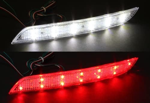 LED Rear Bumper Lower Stop Brake Light Tail Lamp 2 Pieces Compatible with 2011-2016 BMW 528i 535i 550i F10 F11 F18, 2012 2013 2014 2015 (Clear Lens)