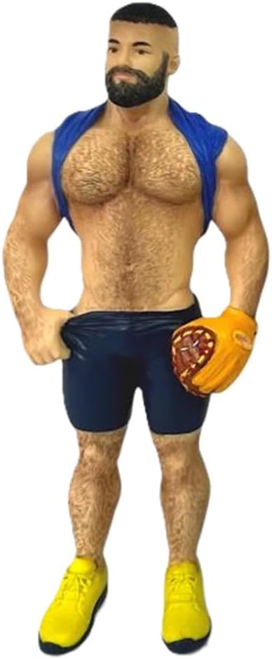 December Diamonds Catcher Bear Figurine Ornament Resin Baseball Theme Whimsical Decorative Collectible
