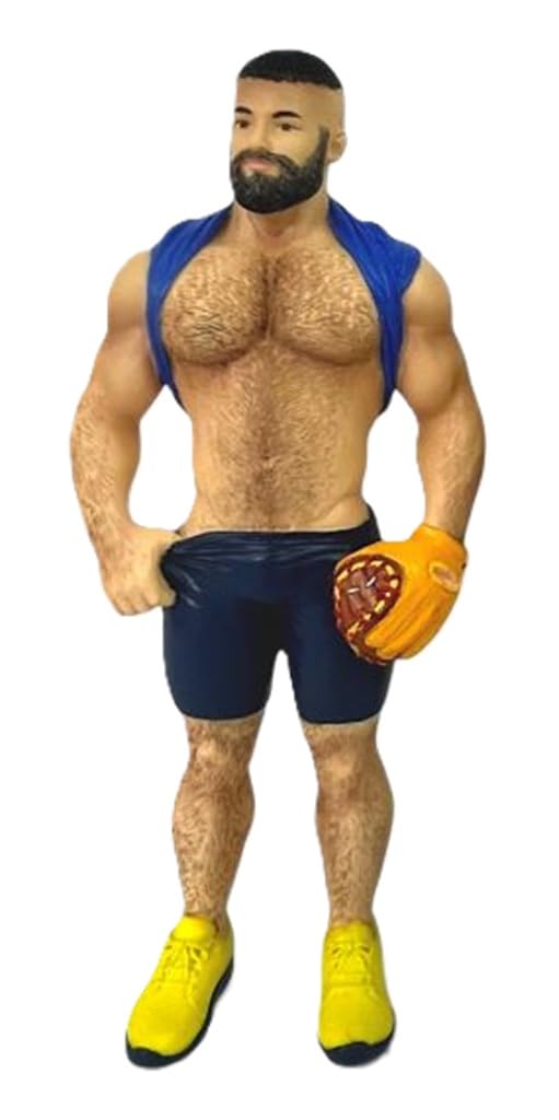 December Diamonds Catcher Bear Figurine Ornament Resin Baseball Theme Whimsical Decorative Collectible