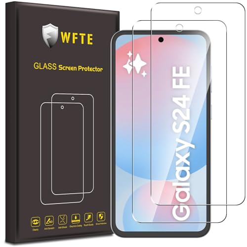 WFTE [2-Pack Protector de Pantalla para Samsung Galaxy S24 FE/A56 5G/A36,9H Dureza,Huellas Dactilares Libre,Sin Burbujas,Cristal Templado Protector de Pantalla Samsung Galaxy S24 FE/A56 5G/A36