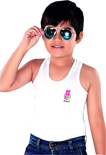 Image of BENAVJI Light Color Printed Soft Cotton Regular Fit Sleevless Baniyan Unisex Boys' & Girls Kids Vest Pack of 6