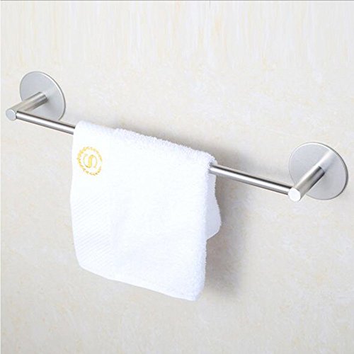 Ulifestar Sus304 Stainless Steel Towel Bar For Bathroom, Strong 3M Self Adhesive Hand Towel Bar Heavy Duty Wall Mount Towel Rack Rv Towel Holder Brushed Nickel,16'' #TOP7