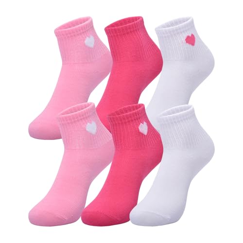 GAP Girls' Go Valentine's Shortie Crew Socks, 6-Pack Kids Socks, Soft & Comfortable