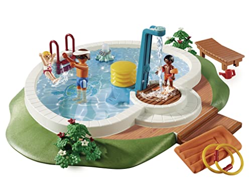 PLAYMOBIL Family Fun 9422 Swimmingpool mit Pump-Dusche, Ab 4 Jahren – Ansicht 3