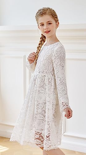Robe de mariée en dentelle d'exception SMILING PINKER à manches longues brodées - 4