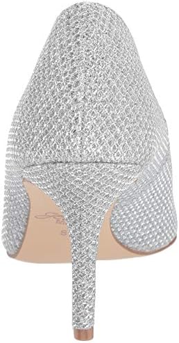 Jewel Badgley Mischka Women's RUDY Shoe, Silver Fabric, 7.5 M US | Image 2