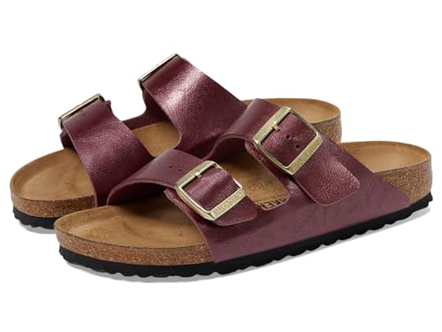 Image of Birkenstock Women's Arizona Birko-Flor-Graceful Sandal, Berry Crush, 11-11.5 Narrow