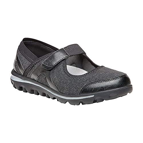 Propét Womens Onalee Mary Jane Flat, Grey/Black, 7 Wide US by Propét - Used condition - Image 3