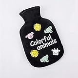 FGHOMEAQRSD Peluche Injection Mini Bouteille d'eau Chaude Mignon Amovible Sac d'eau Chaude Lavable Sac à Main Portable Chaud-Lion éléphant