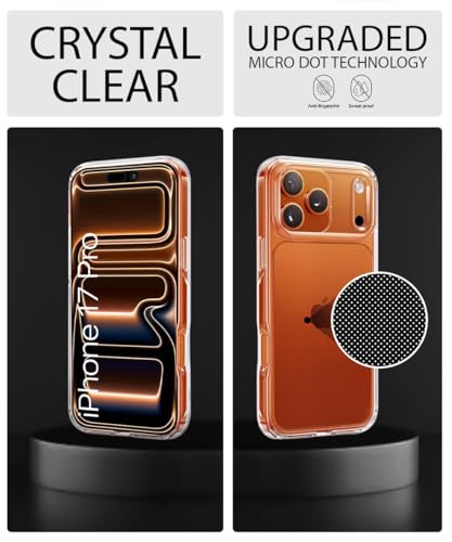 Image of WOW IMAGINE Transparent Back Cover Case for iPhone 17 Pro | Raised Bumps for Full Device & Camera Protection Shockproof TPU Silicone Back Case Mobile Cover - Transparent