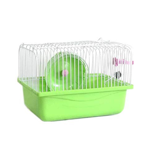 Small Pet Hamster Cage with Running Wheel Water Bottle Food Basin Portable Carrier House Mice Home Habitat for Going Out, Traveling (Green) - Image 4
