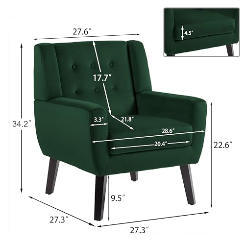 Luxury Accent Chair Velvet Upholstered