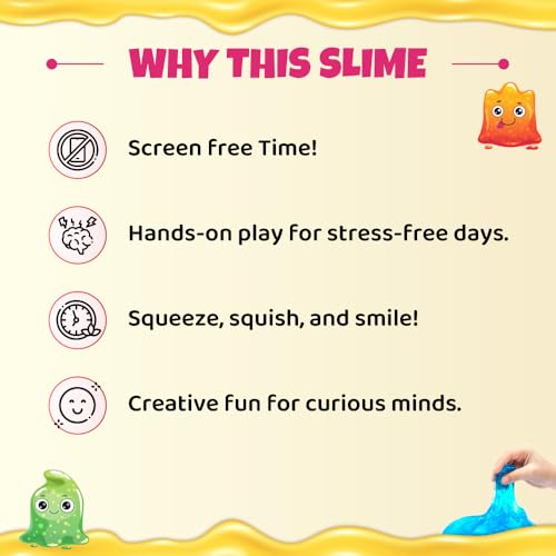 Image of PW Mini Slime Kit for Kids 3 to 10 Years, 6 Fruit-Scented Colourful Slimes | Kit with Moulds, DIY Sensory Play, Safe & Non-Toxic, Birthday /Return Gift