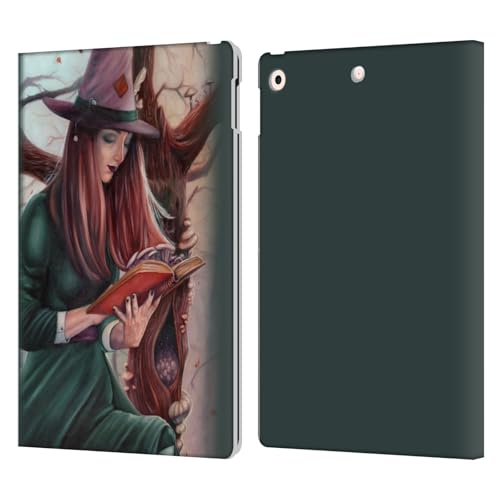 Étui iPad 10.2 motif sorcière champignon cuir à rabat magnétique avec fentes pour cartes