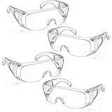 Lwtsrp 4 Piezas Gafas de Proteccion Trabajo, Anti Niebla Gafas Seguridad, Gafas a Prueba de Polvo, Gafas Proteccion Transparente, Para Bricolaje, Construcción, laboratorio, Uso Industrial, Agrícola