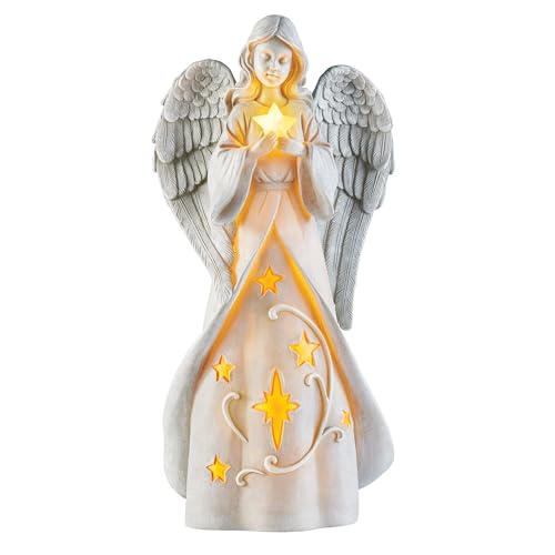 Collections Etc Angel with Solar Powered Star Outdoor Garden Statue NO SIZE