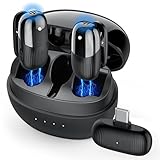 VEZQUA Wireless Lavalier Microphone for iPhone, Android, Mini Microphone with Noise Cancellation, Clip-On Mic with Charging Case for YouTube Interview Video Podcast Live Streaming