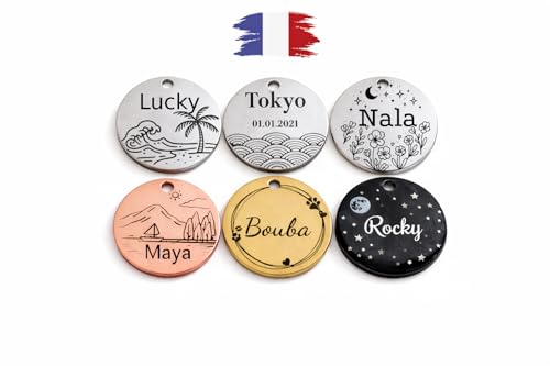 Médaille personnalisée pour chien et chat – Gravure nom & téléphone – Cadeau original pour animaux