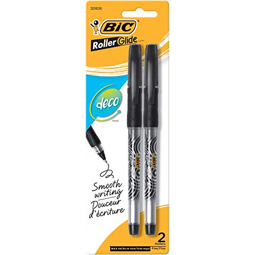 BIC Roller Glide Deco, Fine Point, 2 Pens