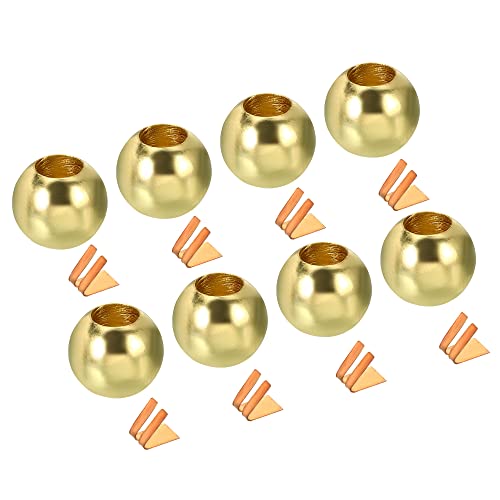 Image of MECCANIXITY Pull Cord Tassels Window Blind Extender Chain Drop Knobs Ball Pull Ends Gold Tone, for Curtain Blinds Shades Light Ceiling Fan Pull Switch, Pack of 8