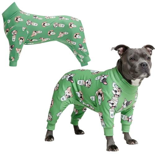 Image of Spark Paws Dog Pajama, Dog Recovery Suit Male, Onesie, Ultra-Soft and 4-Way Stretch, for Small Medium and Large Breeds - Pup Cup - XXL