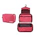 TABITORA Reise-Kulturtasche zum Aufhängen, tragbar, Kosmetik, Make-up-Organizer, geringes Gewicht, große Kapazität für Frauen und Mädchen, rosarot (Rot) - USXSB002-rosered