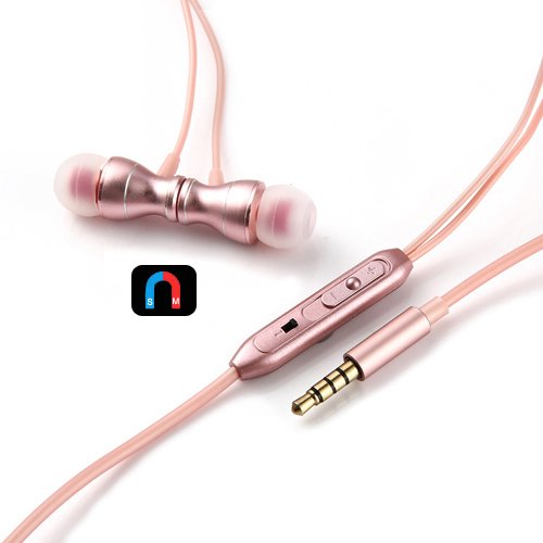 TeckEpic in-Ear Earbuds Wired with Mic Magnetic Headphones Sport Running Stereo Sweatproof 3.5MM Jack(1.2M Length) HiFi Earphones for iPhone,Android,Tablet